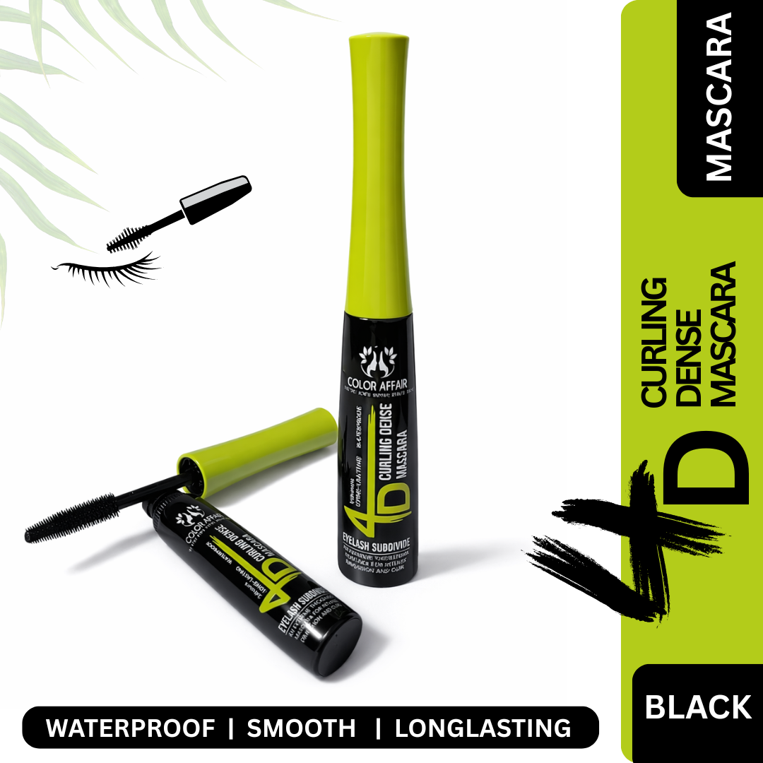 Color Affair 4D Curling Dense Mascara – Waterproof, Smooth Application & 24-Hour Long-Lasting Volume